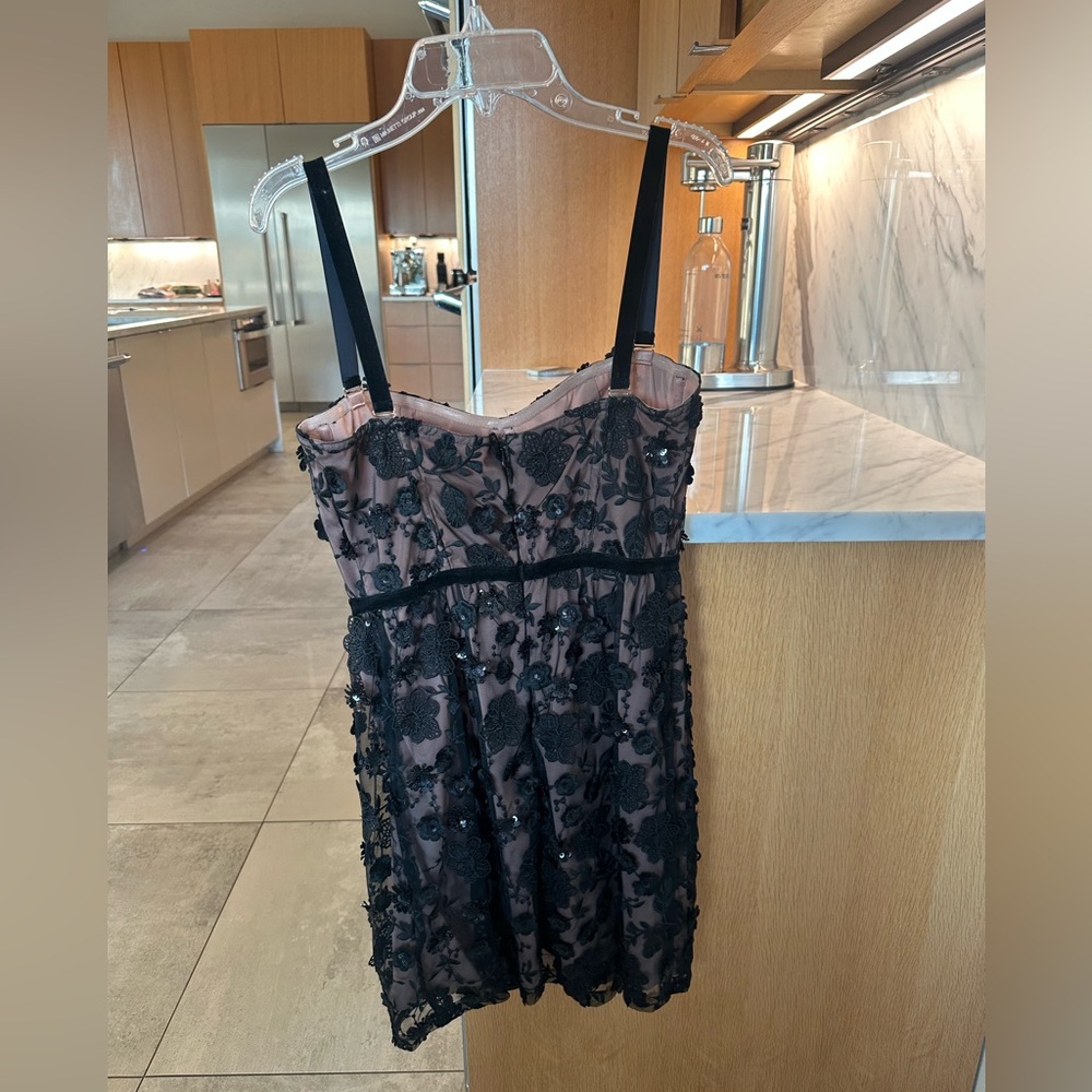 FOR LOVE & LEMONS Beatrice Strappy Mini Dress corset Black Floral Sequin Size M